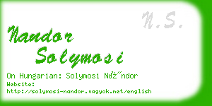 nandor solymosi business card